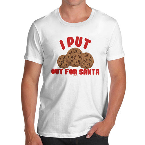 Mens Novelty T Shirt Christmas Cookies Out For Santa Men's T-Shirt X-Large White