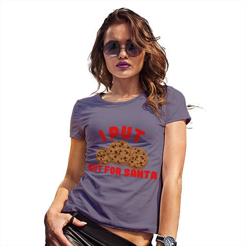 Funny Tshirts For Women Cookies Out For Santa Women's T-Shirt Small Plum