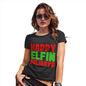 Funny T Shirts For Mum Happy Elfin Holidays Women's T-Shirt Small Black