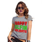 Womens Funny Tshirts Happy Elfin Holidays Women's T-Shirt Large Light Grey