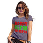 Womens Funny Sarcasm T Shirt Happy Elfin Holidays Women's T-Shirt X-Large Plum