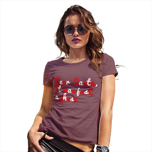 Funny T Shirts For Women Santa It Was Just A Phase Women's T-Shirt Small Burgundy