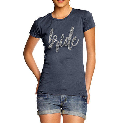 Funny Shirts For Women Bride Silver Women's T-Shirt Medium Navy