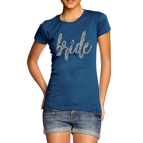 Funny T-Shirts For Women Bride Silver Women's T-Shirt X-Large Royal Blue