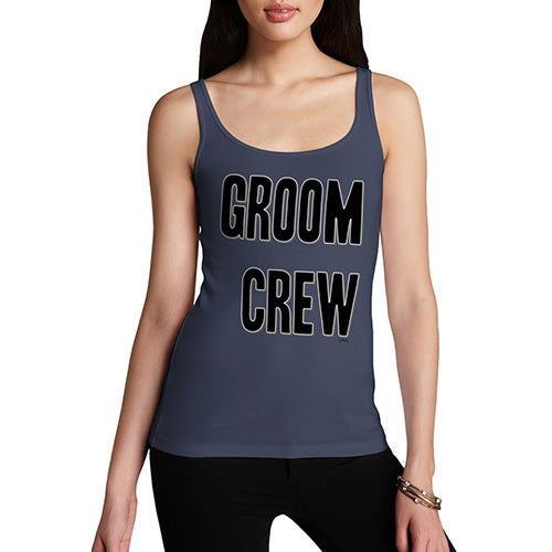 Funny Tank Top For Mom Groom Crew Women's Tank Top X-Large Navy