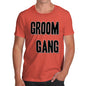 Mens Novelty T Shirt Christmas Groom Gang Men's T-Shirt Small Orange