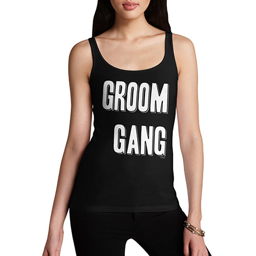 Funny Tank Tops For Women Groom Gang Women's Tank Top X-Large Black