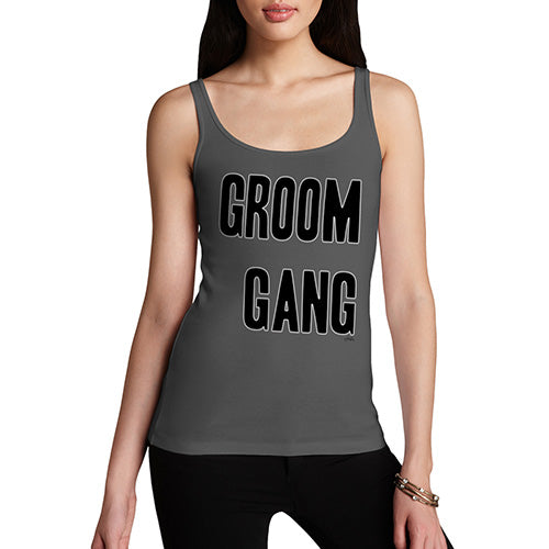 Funny Tank Top For Women Sarcasm Groom Gang Women's Tank Top Medium Dark Grey