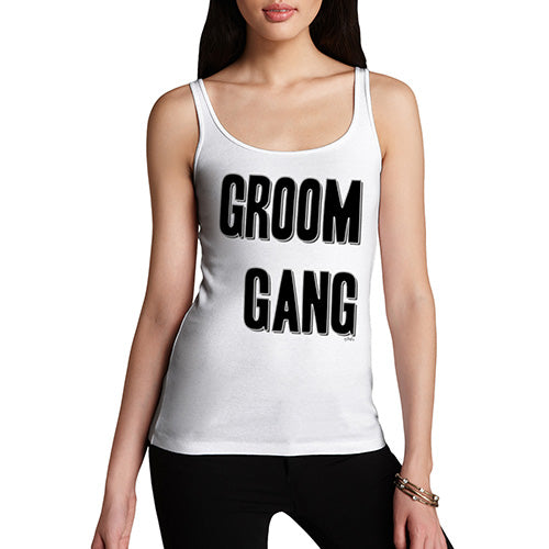 Funny Tank Top For Mom Groom Gang Women's Tank Top Large White
