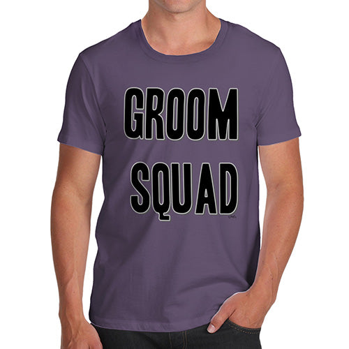 Funny Mens T Shirts Groom Squad Men's T-Shirt Large Plum
