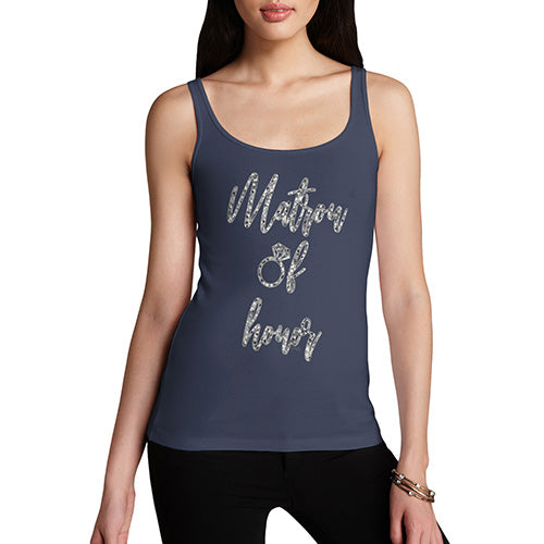 Womens Humor Novelty Graphic Funny Tank Top Matron Of Honor Women's Tank Top Large Navy
