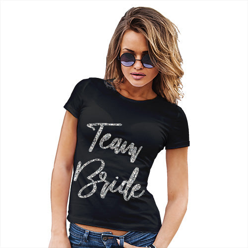 Womens Novelty T Shirt Team Bride Silver Women's T-Shirt Medium Black