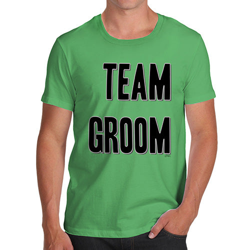 Funny Tshirts For Men Team Groom Silver Men's T-Shirt Small Green