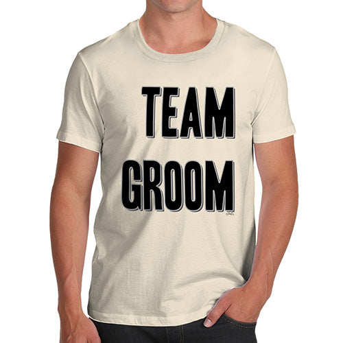 Funny Gifts For Men Team Groom Silver Men's T-Shirt Large Natural