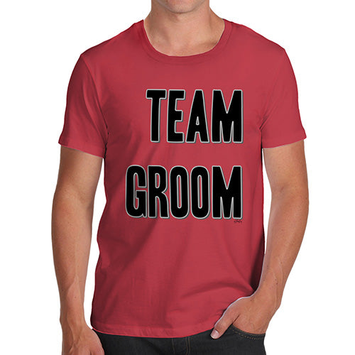 Mens Funny Sarcasm T Shirt Team Groom Silver Men's T-Shirt Large Red