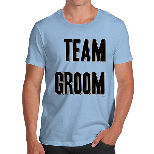 Funny Gifts For Men Team Groom Silver Men's T-Shirt Large Sky Blue