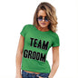 Womens Funny Sarcasm T Shirt Team Groom Silver Women's T-Shirt X-Large Green