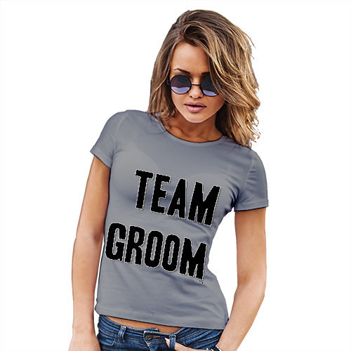 Funny Gifts For Women Team Groom Silver Women's T-Shirt Medium Light Grey