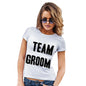 Funny T Shirts For Women Team Groom Silver Women's T-Shirt Large White