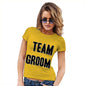 Funny T Shirts For Women Team Groom Silver Women's T-Shirt X-Large Yellow