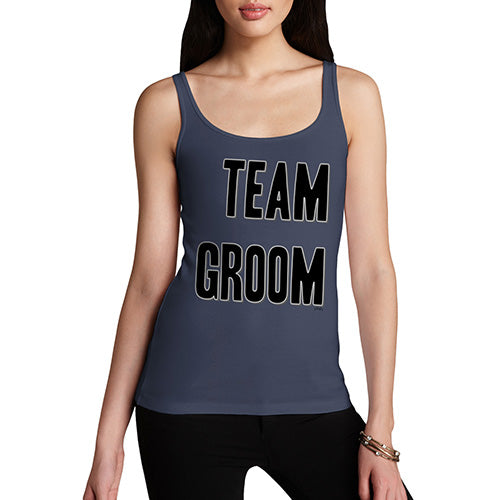 Funny Tank Top For Women Team Groom Silver Women's Tank Top X-Large Navy