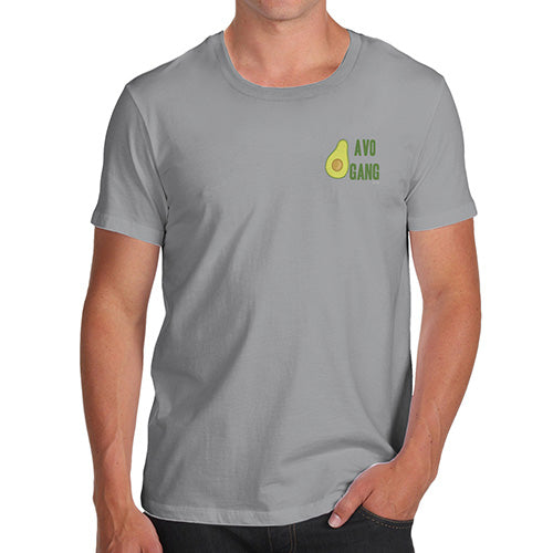 Funny T-Shirts For Men Avo Gang Small Print Men's T-Shirt X-Large Light Grey