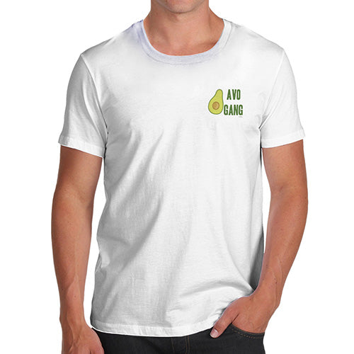 Funny T-Shirts For Men Avo Gang Small Print Men's T-Shirt Medium White