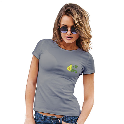 Funny T Shirts For Women Avo Gang Small Print Women's T-Shirt Large Light Grey