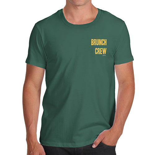 Funny T-Shirts For Guys Brunch Crew Small Print Men's T-Shirt Small Bottle Green