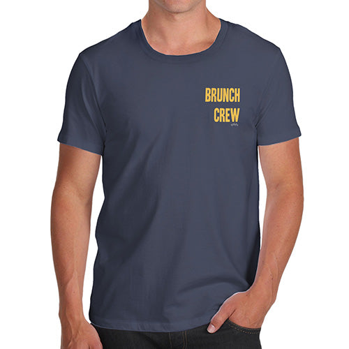 Novelty Tshirts Men Funny Brunch Crew Small Print Men's T-Shirt X-Large Navy