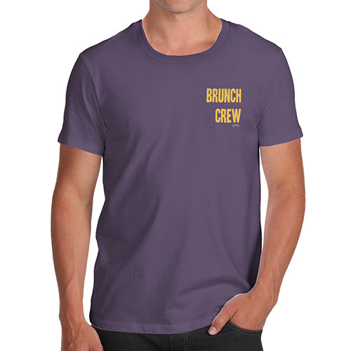 Funny Gifts For Men Brunch Crew Small Print Men's T-Shirt Medium Plum