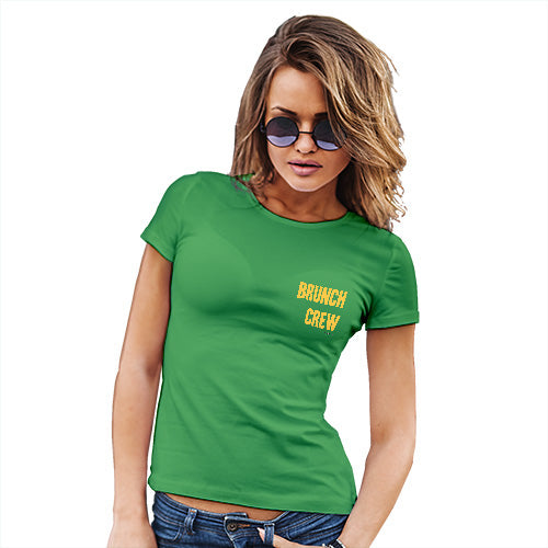 Funny Shirts For Women Brunch Crew Small Print Women's T-Shirt Small Green
