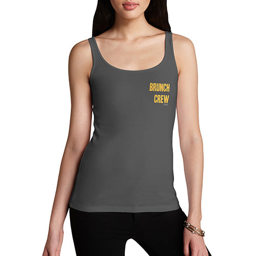 Funny Tank Top For Women Sarcasm Brunch Crew Small Print Women's Tank Top Small Dark Grey