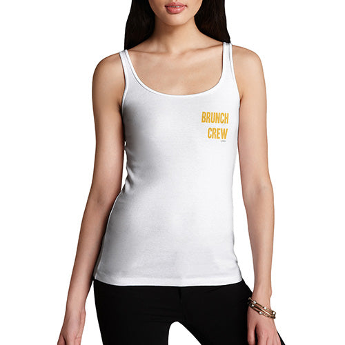 Funny Tank Top For Mom Brunch Crew Small Print Women's Tank Top Large White
