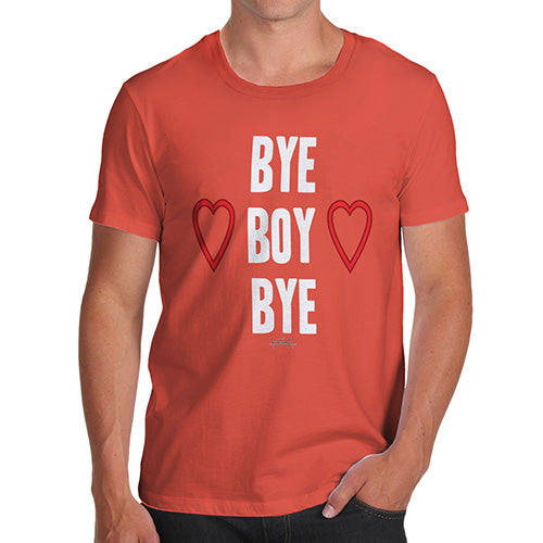 Mens Humor Novelty Graphic Sarcasm Funny T Shirt Bye Boy Bye Men's T-Shirt Large Orange