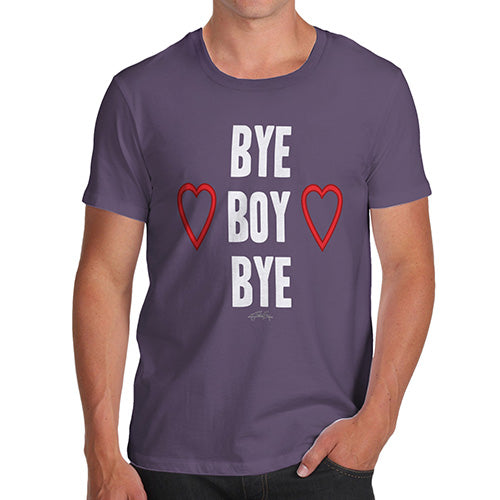 Funny Mens Tshirts Bye Boy Bye Men's T-Shirt X-Large Plum