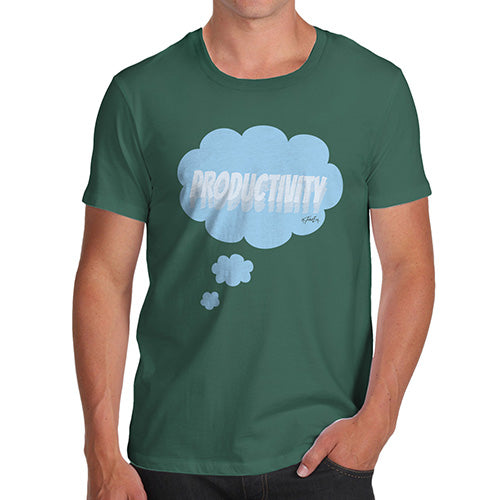 Funny T-Shirts For Guys Productivity Bubble Men's T-Shirt X-Large Bottle Green