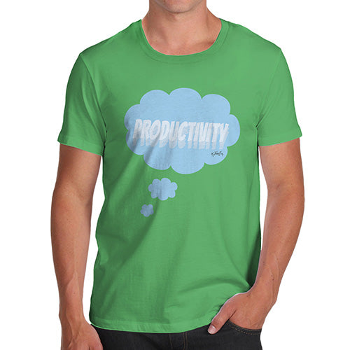 Novelty T Shirts For Dad Productivity Bubble Men's T-Shirt Small Green