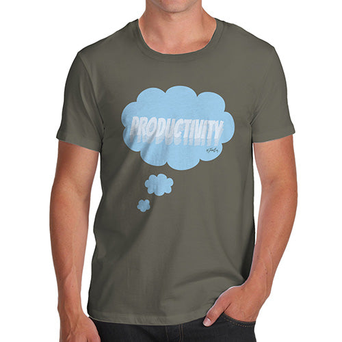 Funny Tee For Men Productivity Bubble Men's T-Shirt Large Khaki