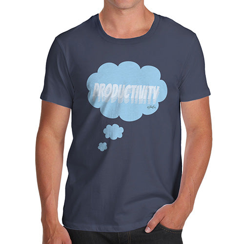 Novelty Tshirts Men Productivity Bubble Men's T-Shirt Small Navy