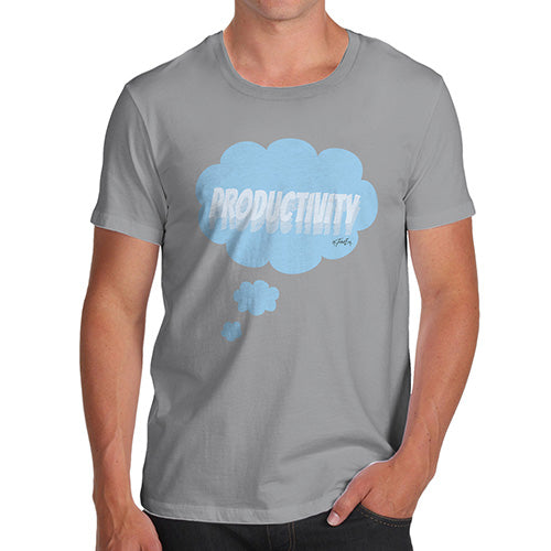 Novelty Tshirts Men Funny Productivity Bubble Men's T-Shirt Large Light Grey