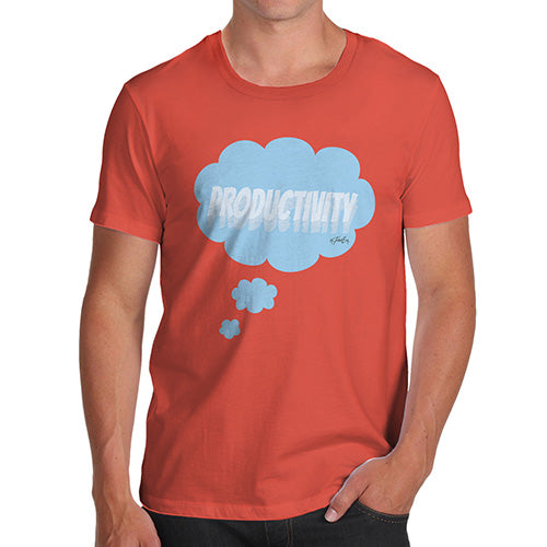 Funny T-Shirts For Men Sarcasm Productivity Bubble Men's T-Shirt Small Orange