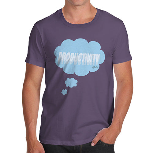 Novelty Tshirts Men Funny Productivity Bubble Men's T-Shirt Large Plum