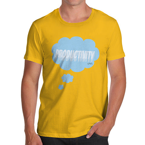Funny Tshirts For Men Productivity Bubble Men's T-Shirt Large Yellow