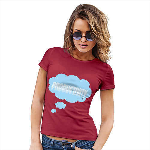 Funny T-Shirts For Women Sarcasm Productivity Bubble Women's T-Shirt Large Red