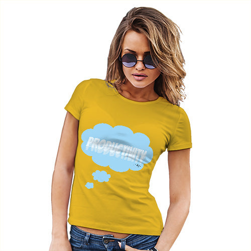 Funny T Shirts For Women Productivity Bubble Women's T-Shirt Large Yellow