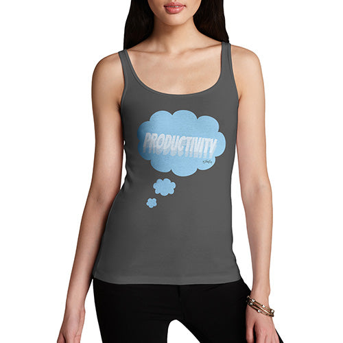 Funny Tank Top For Women Productivity Bubble Women's Tank Top X-Large Dark Grey