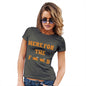 Funny T Shirts For Mum Here For The Food Women's T-Shirt Medium Khaki