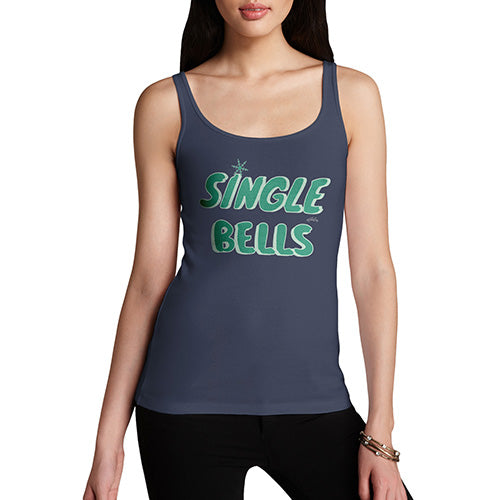 Womens Novelty Tank Top Christmas Single Bells Women's Tank Top Medium Navy