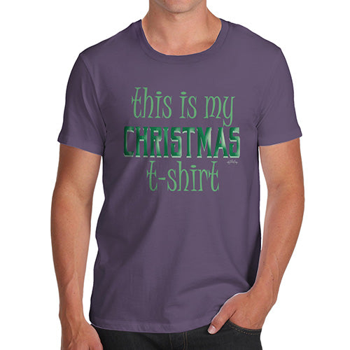 Funny T Shirts For Dad This Is My Christmas T-Shirt  Men's T-Shirt Small Plum
